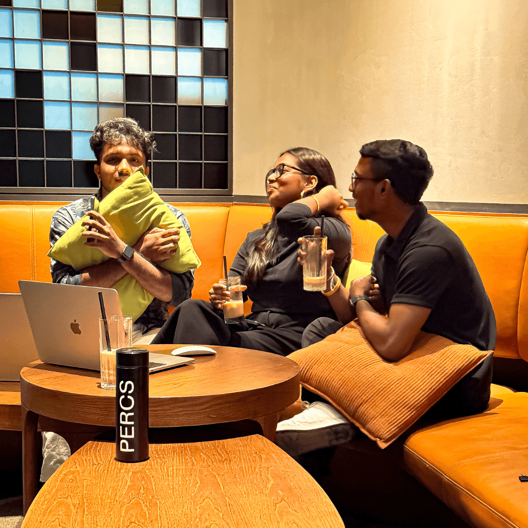 Team at work: laptops and collaboration in a modern space